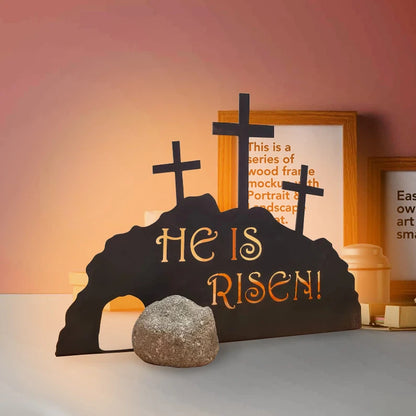 Christianartbag Home Decor, Cross Empty Tomb Decoration Empty Tomb Decor He Is Risen Cross Figurines Decor Empty Tomb Handcrafted Easter Scene Ornament Gift - Christian Art Bag