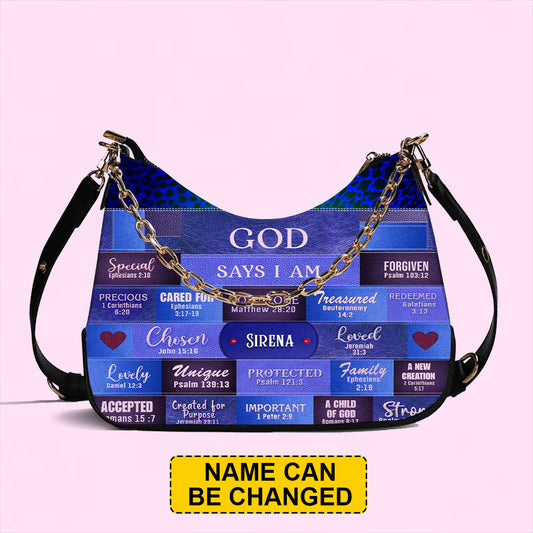 CHRISTIANARTBAG Crossbody Bag with Chain - Personalized Crossbody Bag with Chain - GOD SAYS I AM - CABCBC03300524