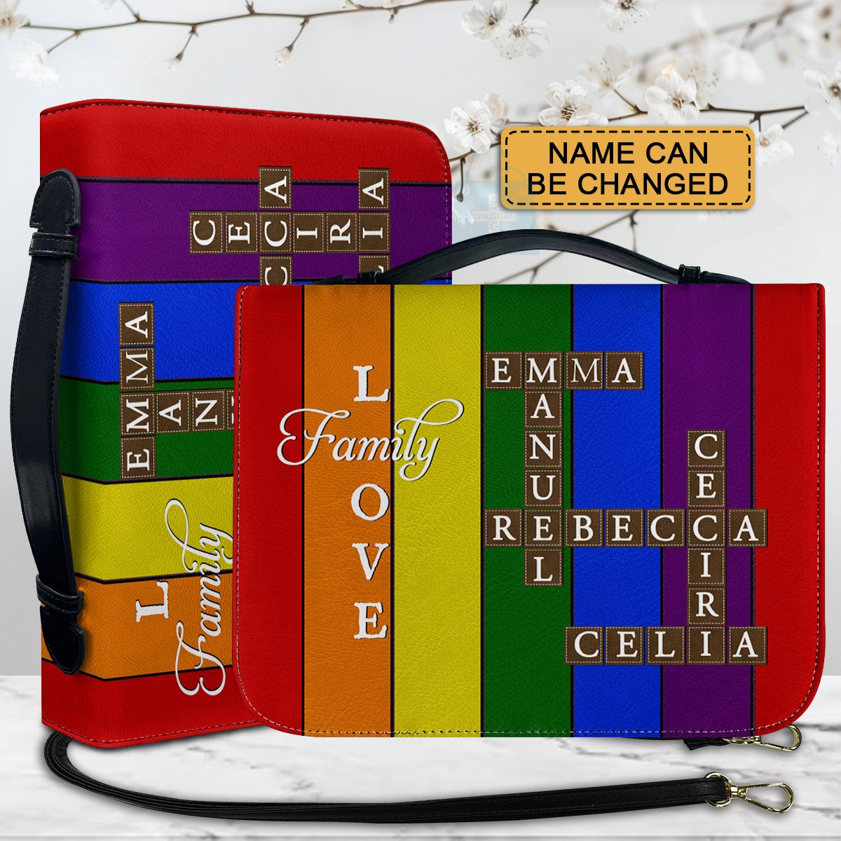 CHRISTIANARTBAG Bible Cover - Custom Name Family Bible Cover - Personalized Bible Cover, CABBBCV01171024