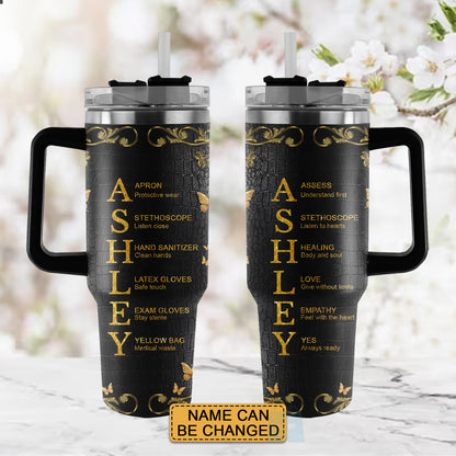 Personalized 40oz Tumbler with Handle – Custom Name & Profession | Nurse Gifts for Women