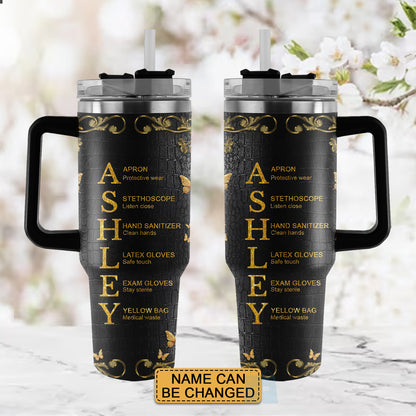 Personalized 40oz Tumbler with Handle – Custom Name & Profession | Nurse Gifts for Women