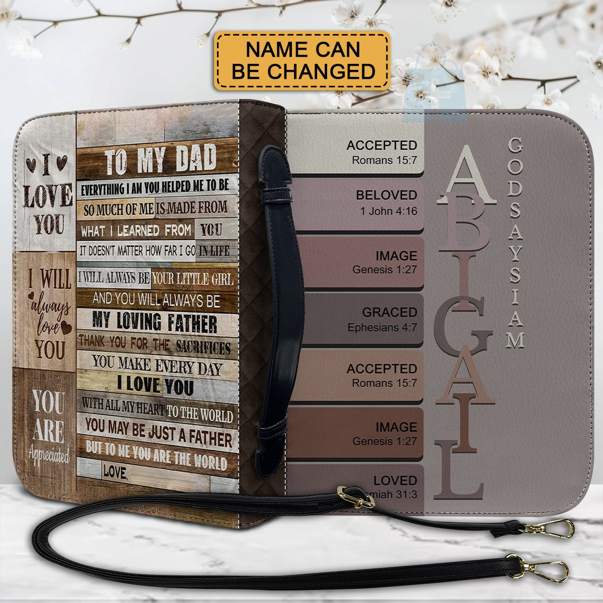 CHRISTIANARTBAG Bible Cover - Uncover the sacred meaning of your name - Family Bible Cover - Personalized Bible Cover, CABBBCV02080924.