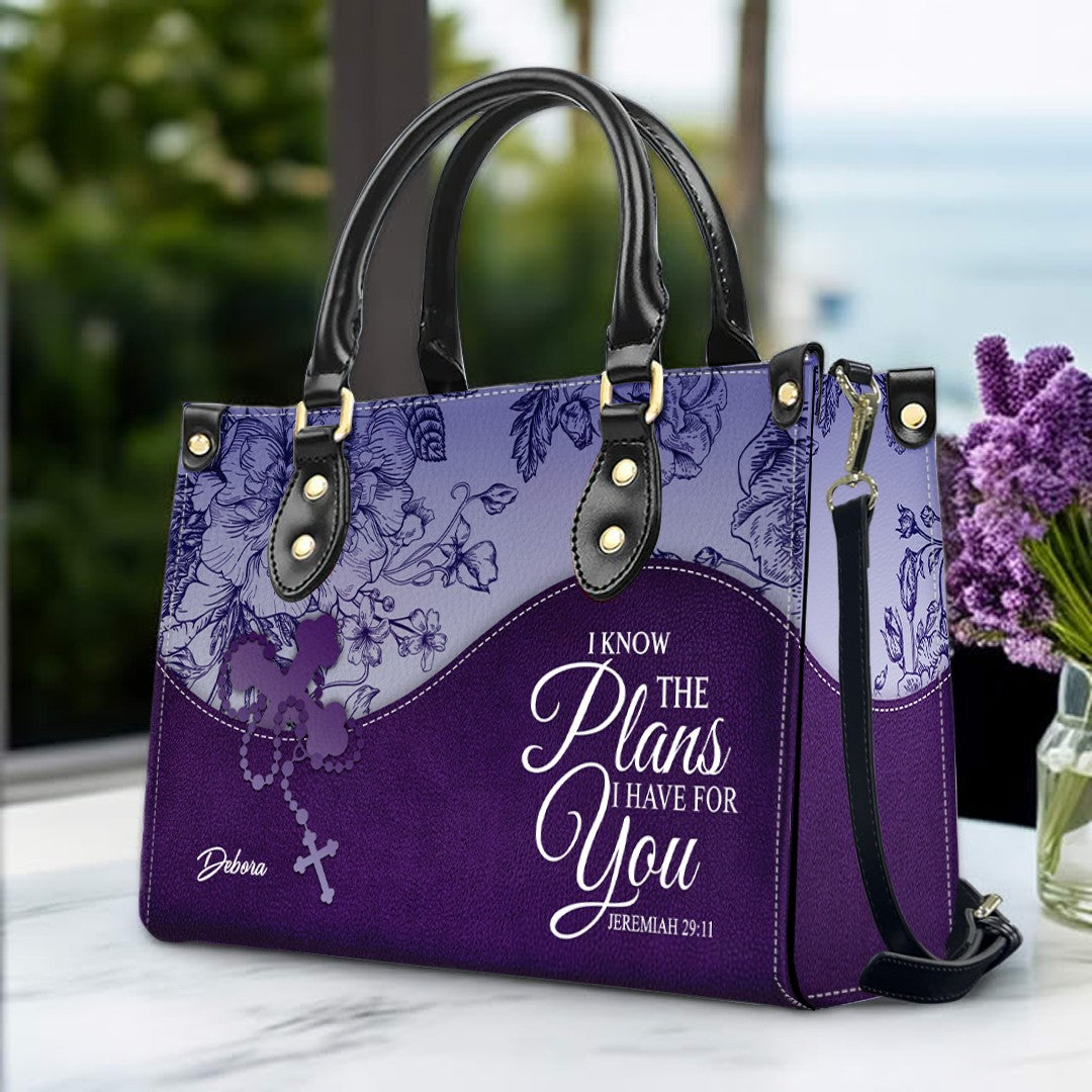 Personalized Christian Leather Handbag and Long Wallet Set – Custom Name, Faith-Inspired Gift for Women