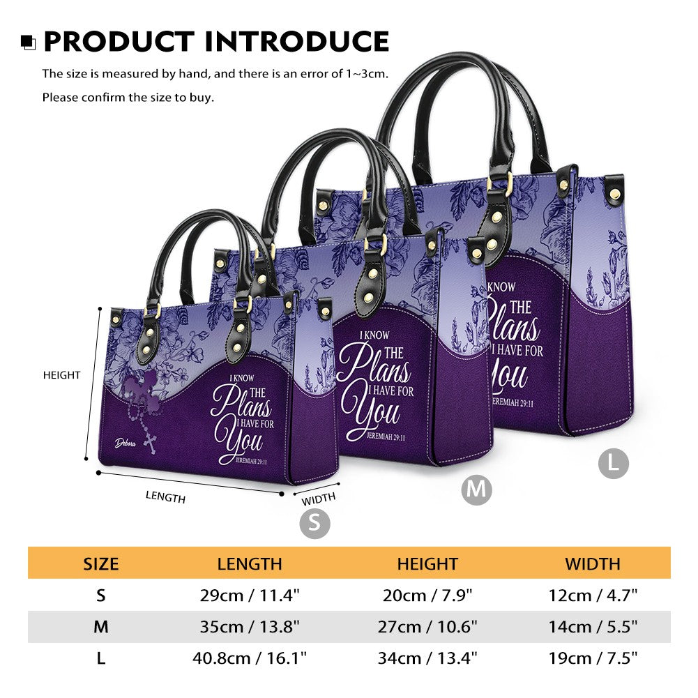 Personalized Christian Leather Handbag and Long Wallet Set – Custom Name, Faith-Inspired Gift for Women