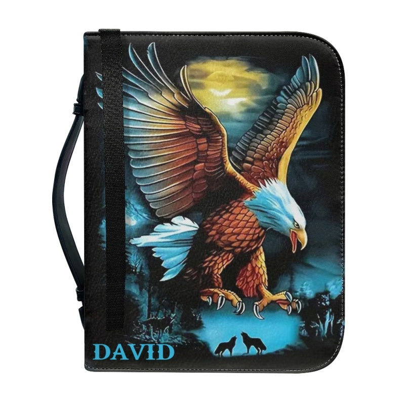 Christianartbag Bible Cover, Eagle Custom Name Bible Cover, Personalized Bible Cover, Eagle Bible Cover, Father Days Gifts, CAB01291223. - Christian Art Bag