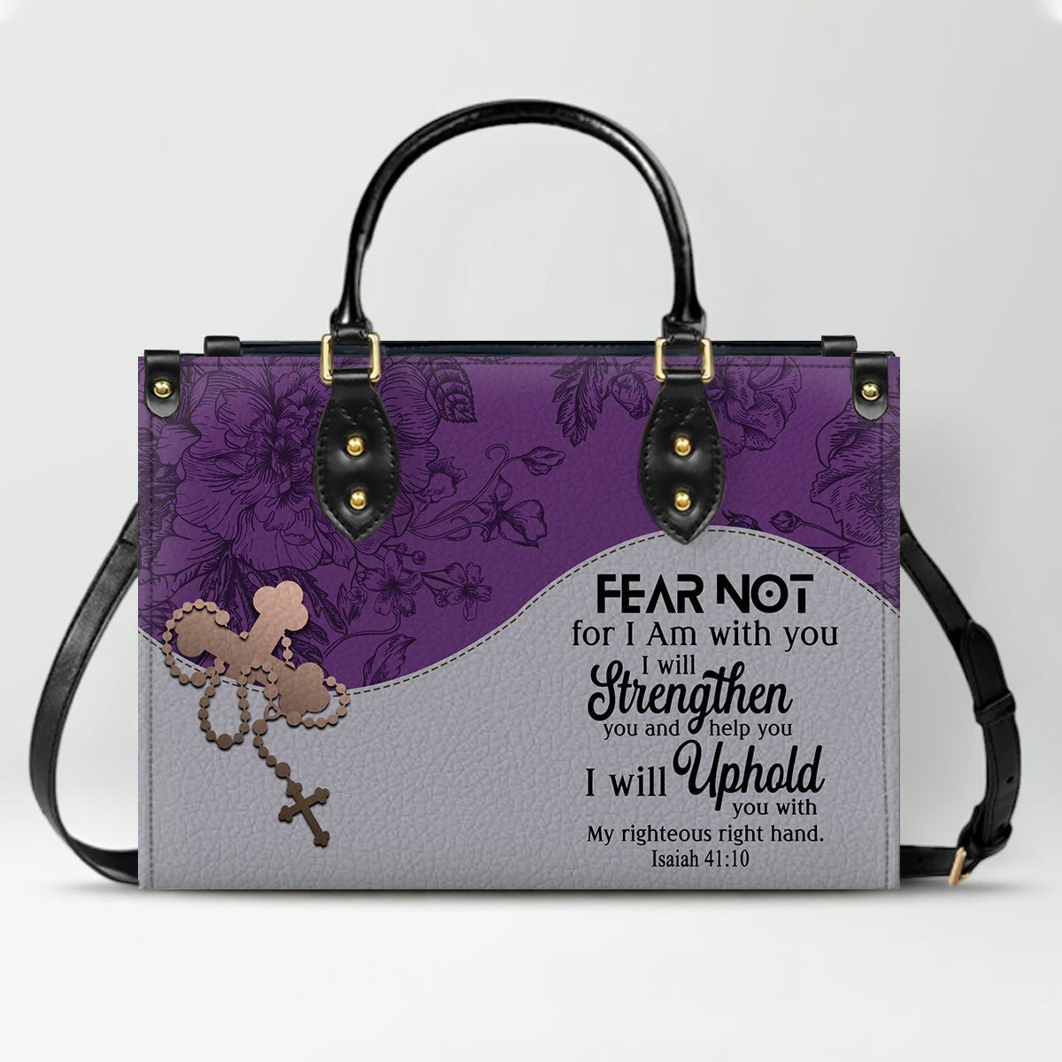 Custom Christian Leather Handbag – Personalized Name, Color & Bible Verse | CHRISTIANARTBAG