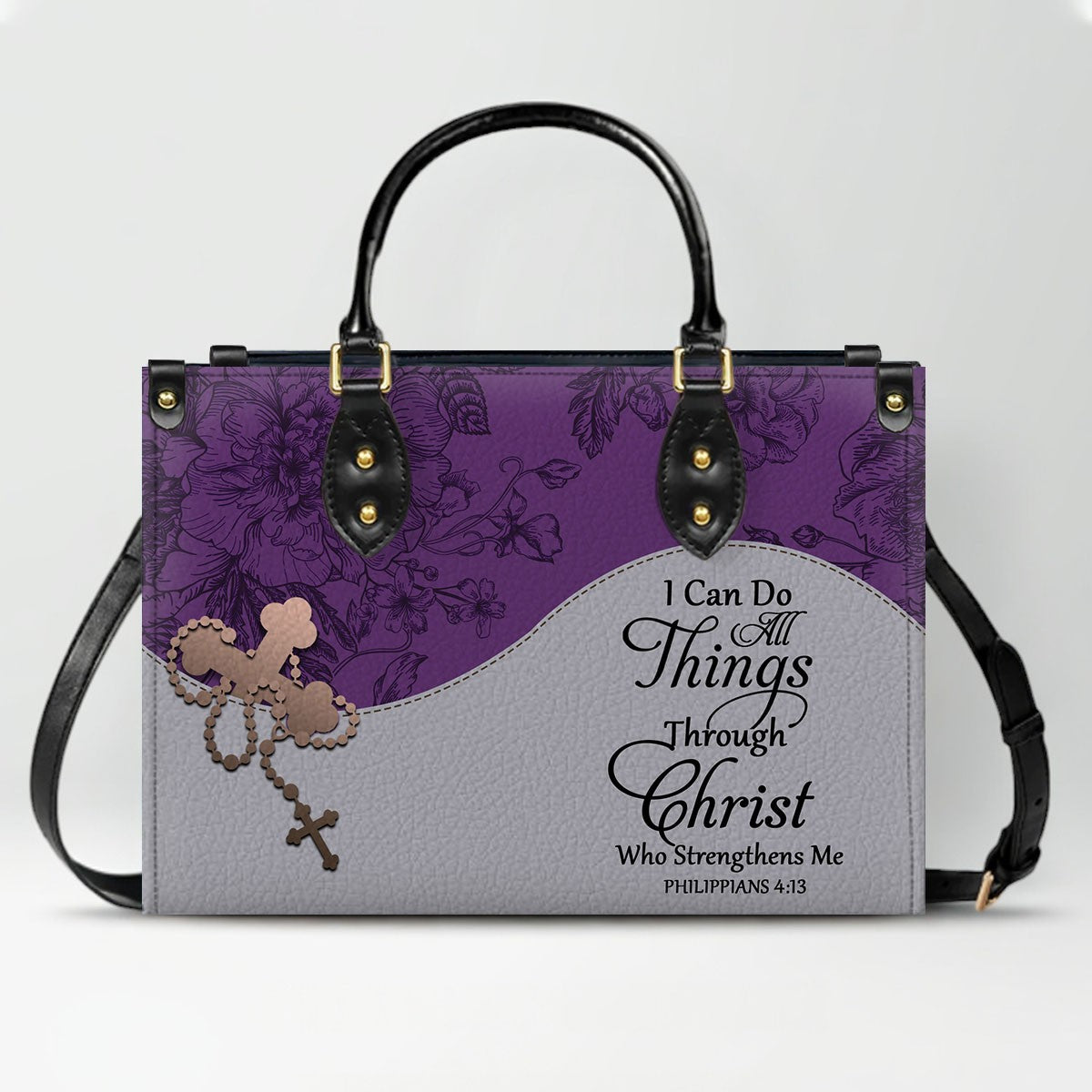 Custom Christian Leather Handbag – Personalized Name, Color & Bible Verse | CHRISTIANARTBAG