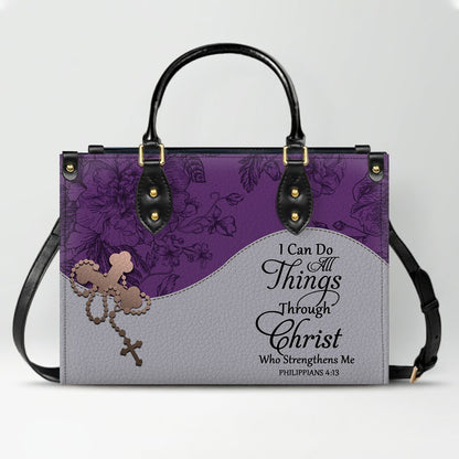 Custom Christian Leather Handbag – Personalized Name, Color & Bible Verse | CHRISTIANARTBAG