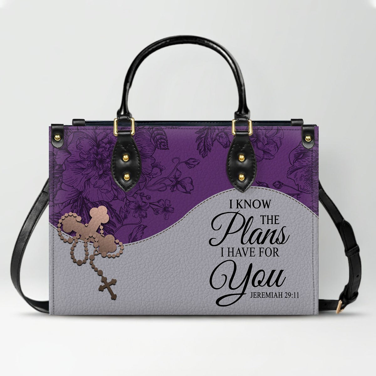 Custom Christian Leather Handbag – Personalized Name, Color & Bible Verse | CHRISTIANARTBAG