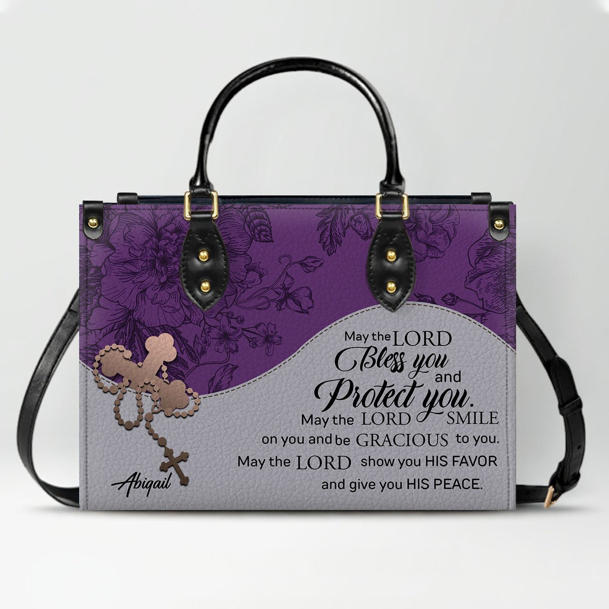 Custom Christian Leather Handbag – Personalized Name, Color & Bible Verse | CHRISTIANARTBAG