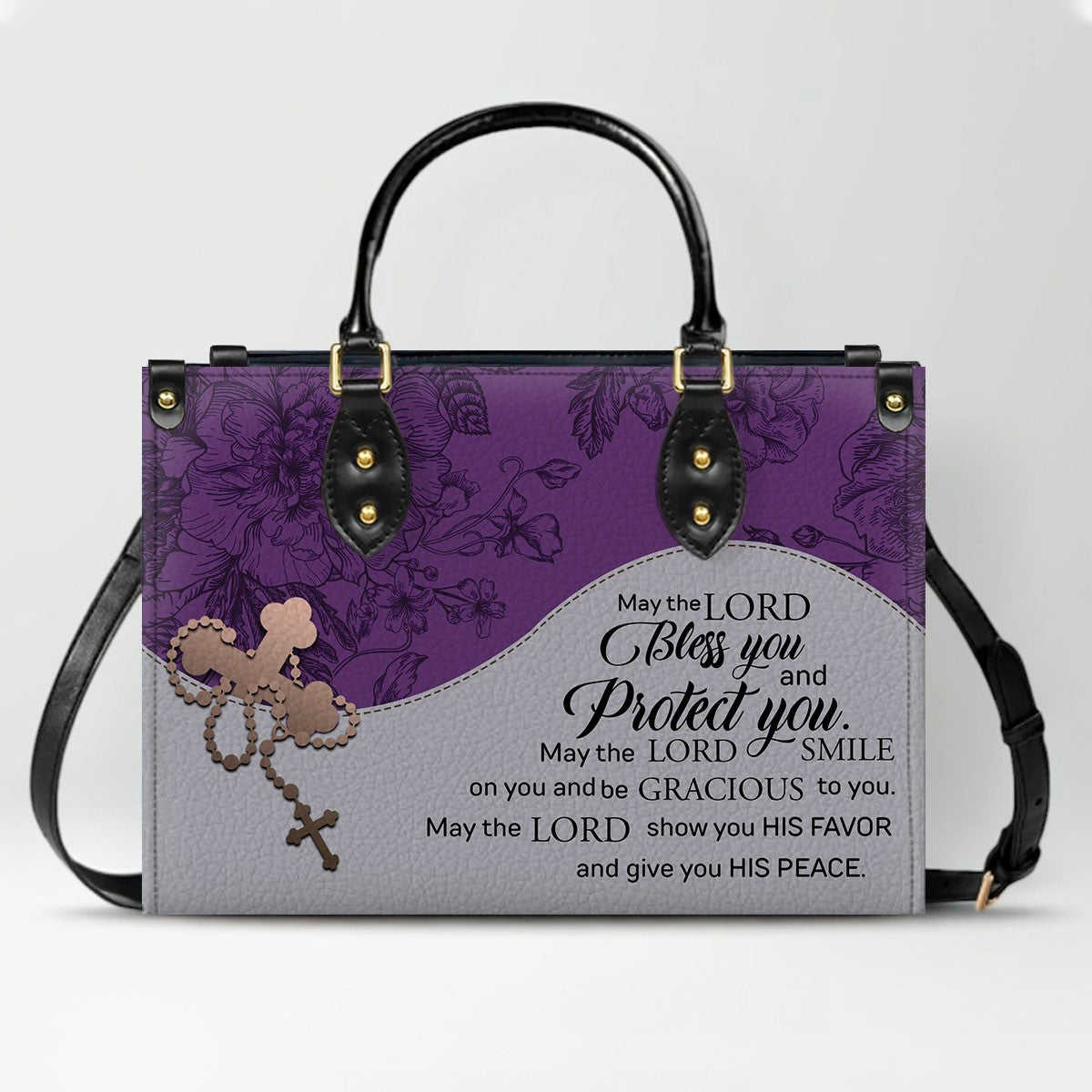 Custom Christian Leather Handbag – Personalized Name, Color & Bible Verse | CHRISTIANARTBAG