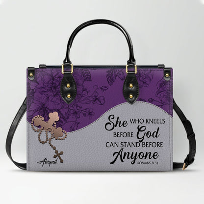 Custom Christian Leather Handbag – Personalized Name, Color & Bible Verse | CHRISTIANARTBAG
