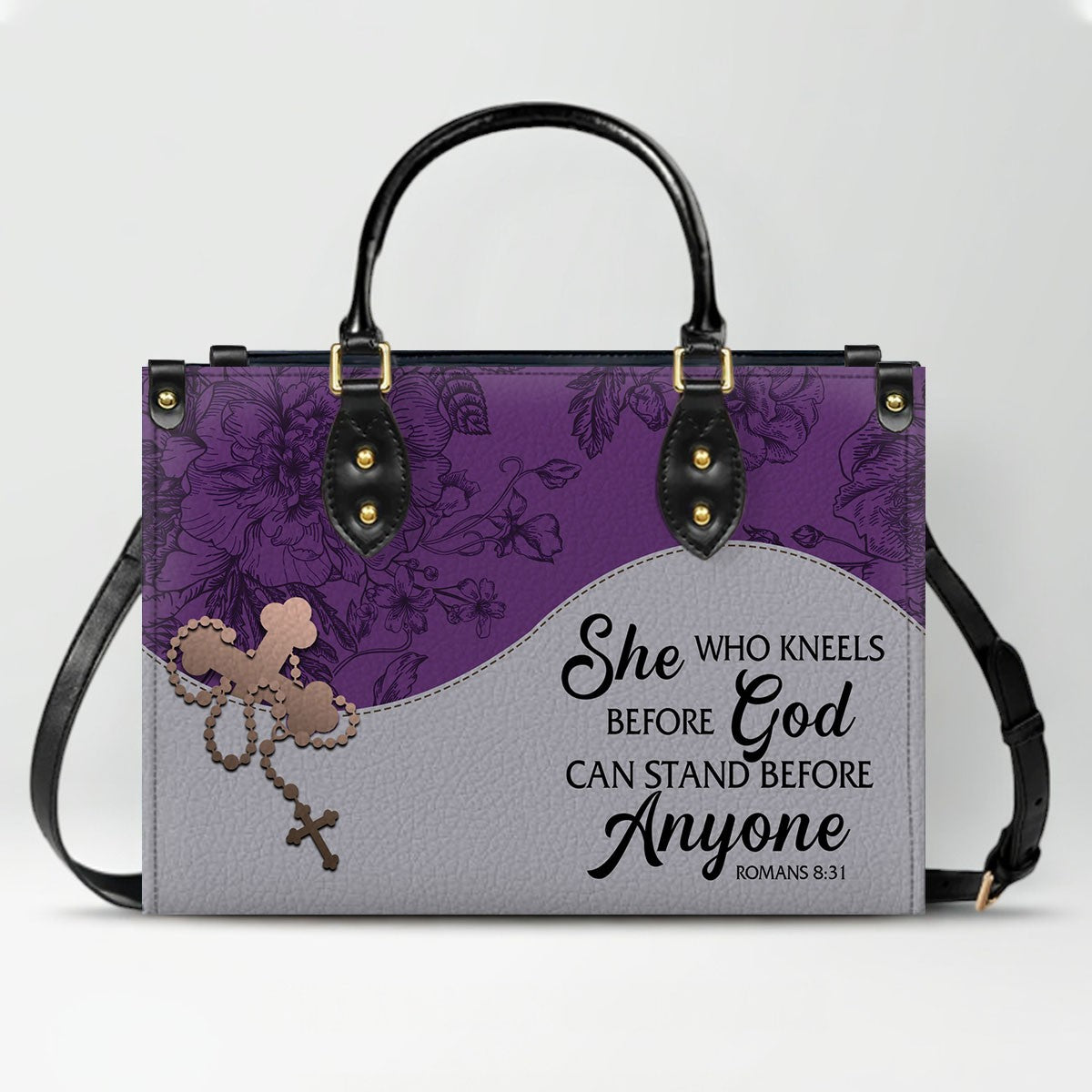 Custom Christian Leather Handbag – Personalized Name, Color & Bible Verse | CHRISTIANARTBAG