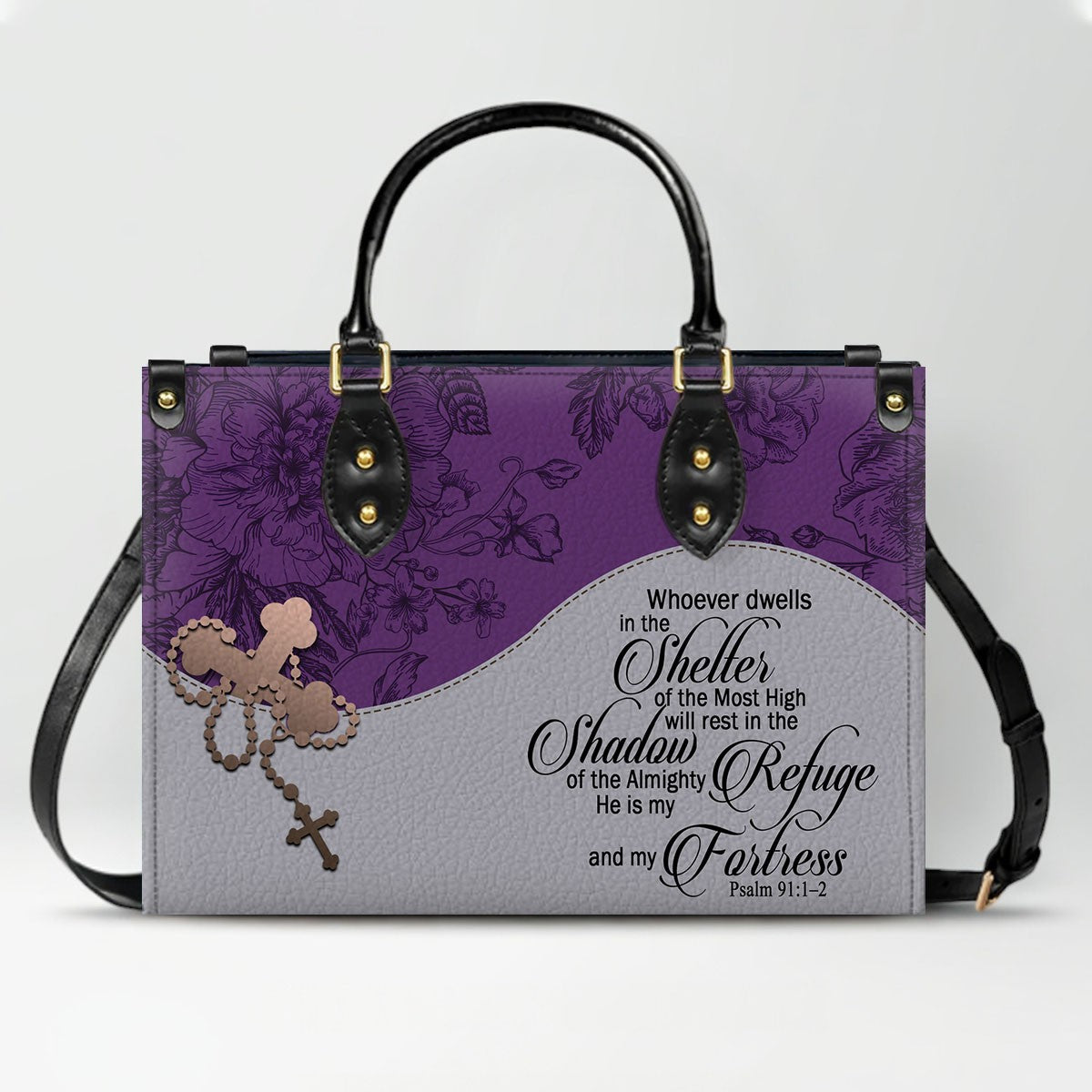Custom Christian Leather Handbag – Personalized Name, Color & Bible Verse | CHRISTIANARTBAG