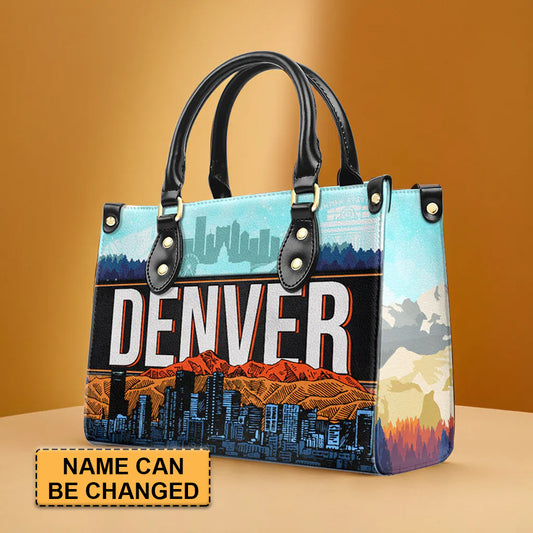 Denver Mountain Vista Leather Handbag by CHRISTIANARTBAG – Nature Meets Metro Elegance - CABLTHB06010424.