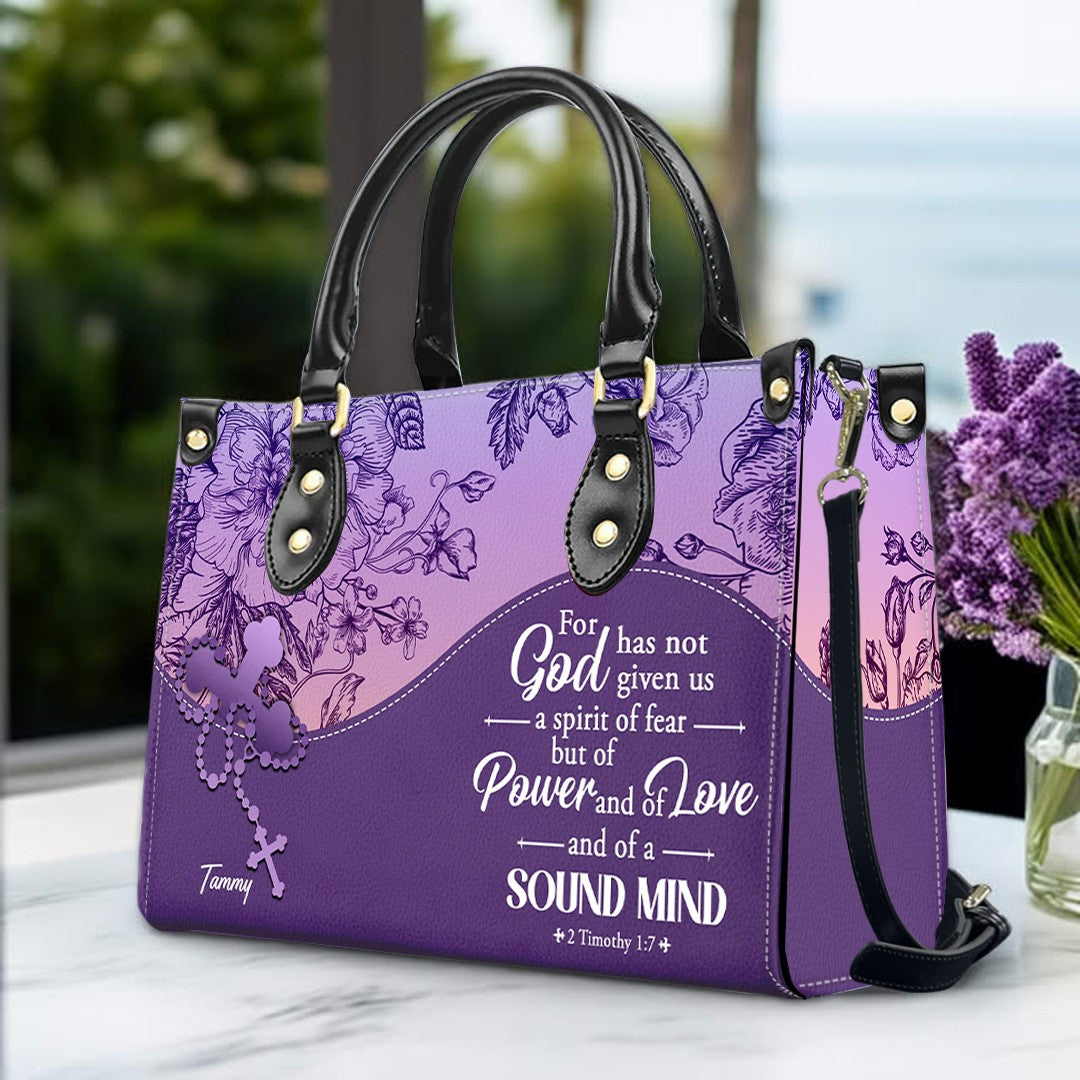 Personalized Christian Leather Handbag & Clutch Purse Set – Custom Name & Bible Verse Gift by CHRISTIANARTBAG
