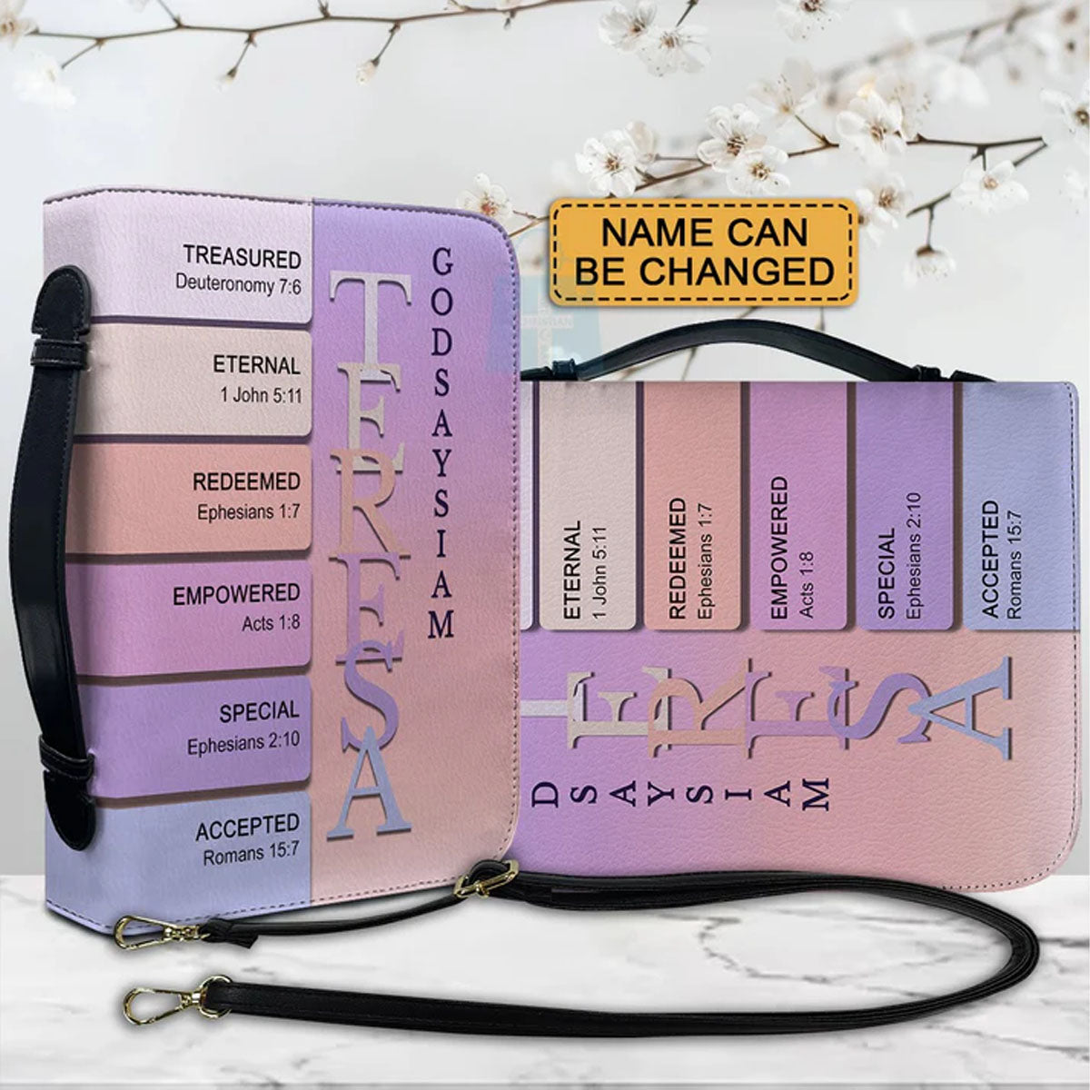 CHRISTIANARTBAG Bible Cover - Uncover the sacred meaning of your name - Custom Color - Personalized Bible Cover, CABBBCV01110924.