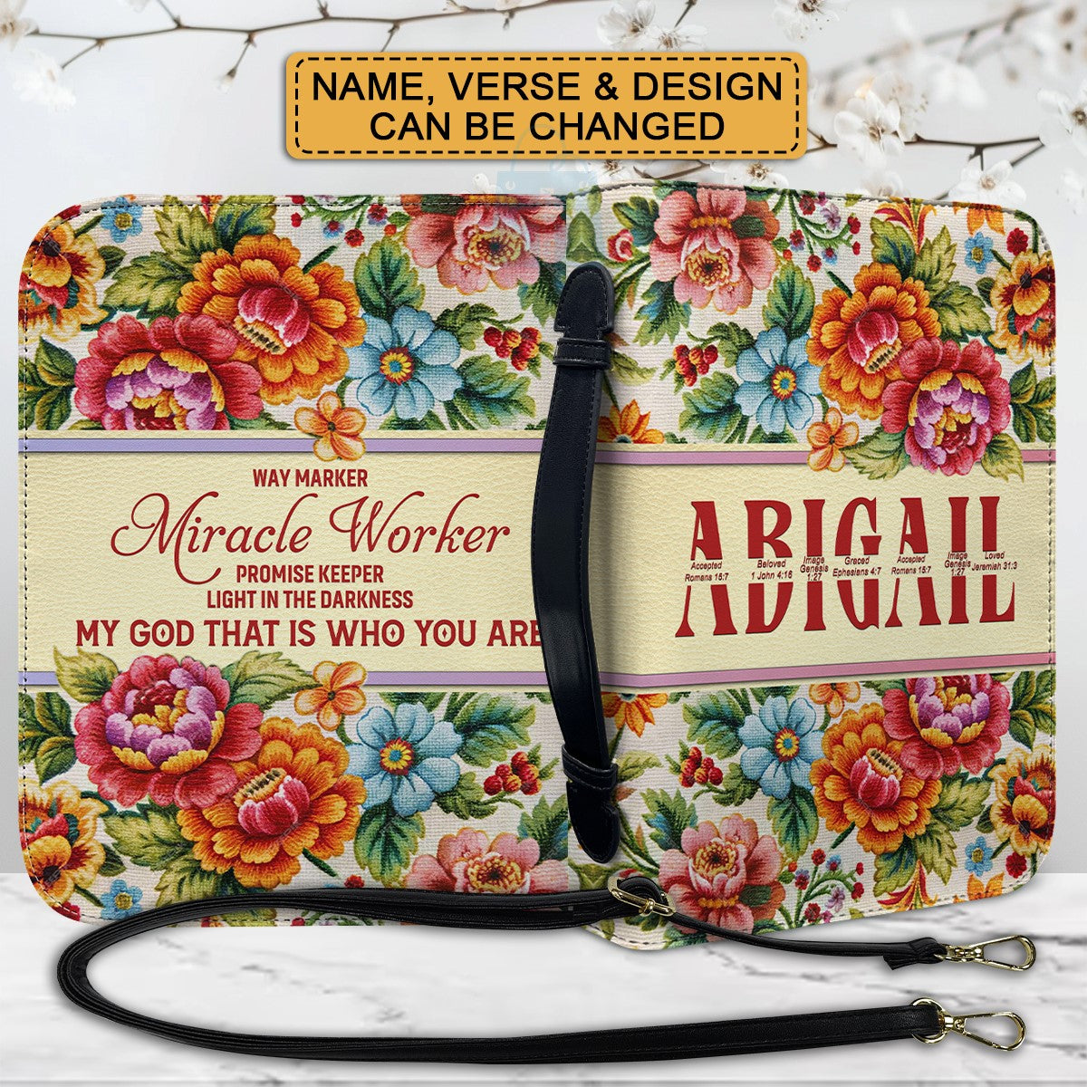 CHRISTIANARTBAG Bible Cover - Uncover the sacred meaning of your name - Custom Name, Verse, Design - Personalized Bible Cover, CABBBCV01102324.