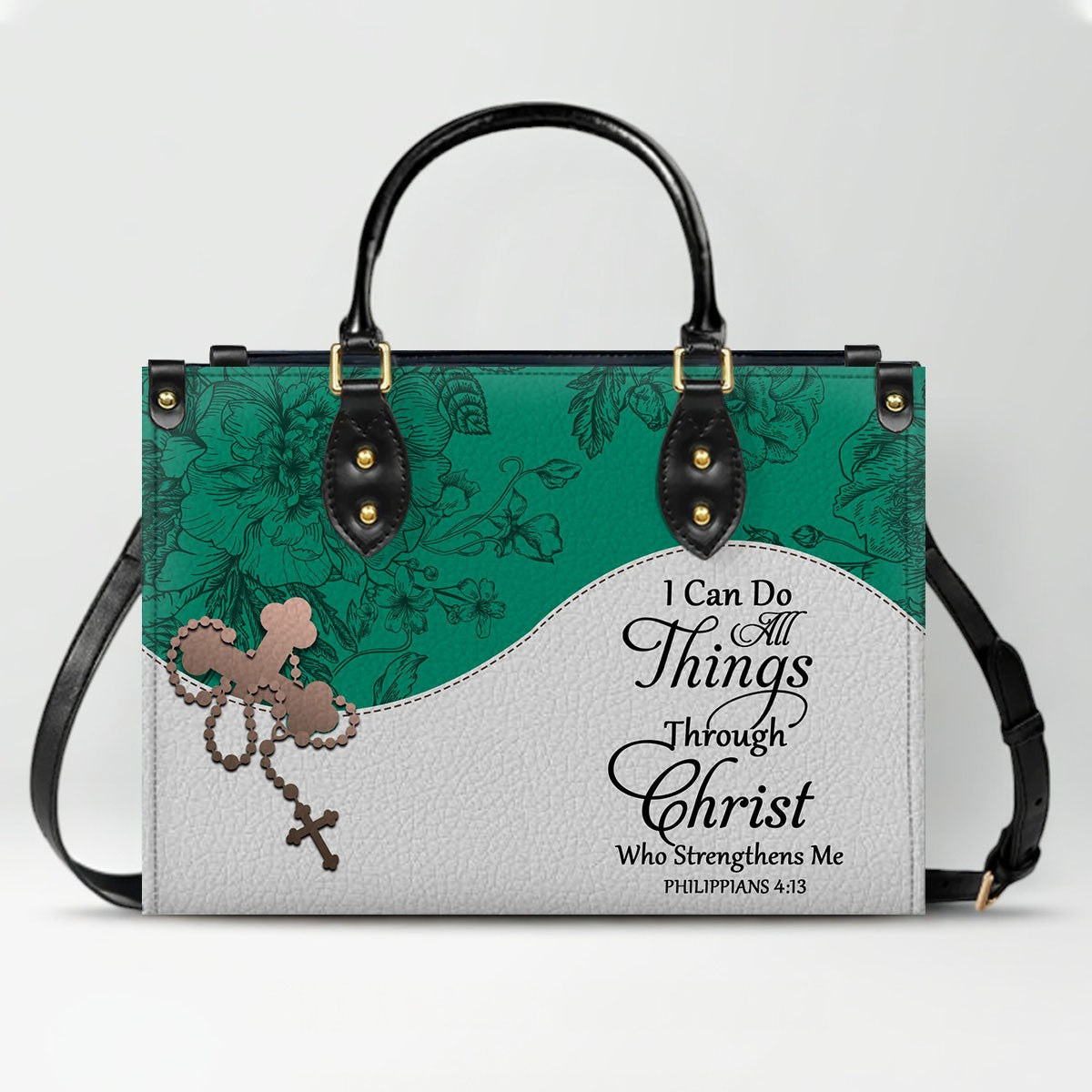 Custom Christian Leather Handbag – Personalized Name, Color & Bible Verse | CHRISTIANARTBAG