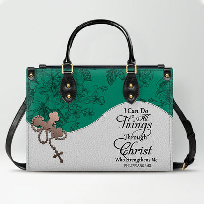 Custom Christian Leather Handbag – Personalized Name, Color & Bible Verse | CHRISTIANARTBAG