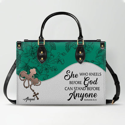 Custom Christian Leather Handbag – Personalized Name, Color & Bible Verse | CHRISTIANARTBAG