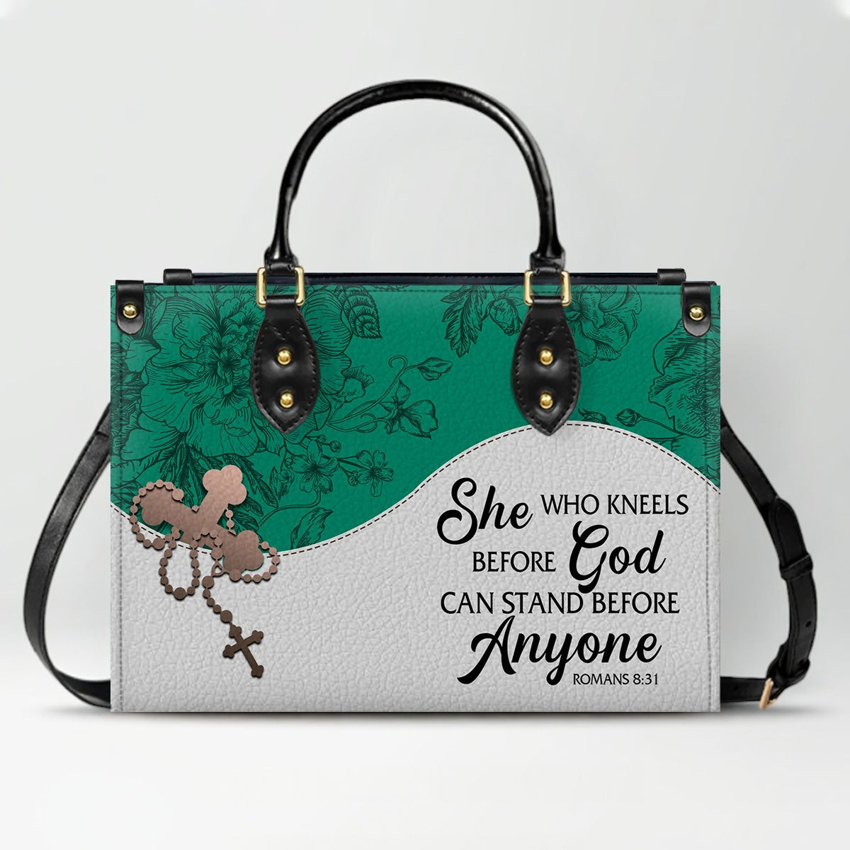 Custom Christian Leather Handbag – Personalized Name, Color & Bible Verse | CHRISTIANARTBAG