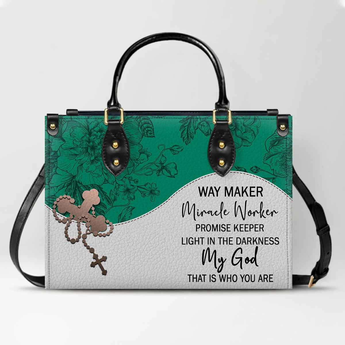 Custom Christian Leather Handbag – Personalized Name, Color & Bible Verse | CHRISTIANARTBAG