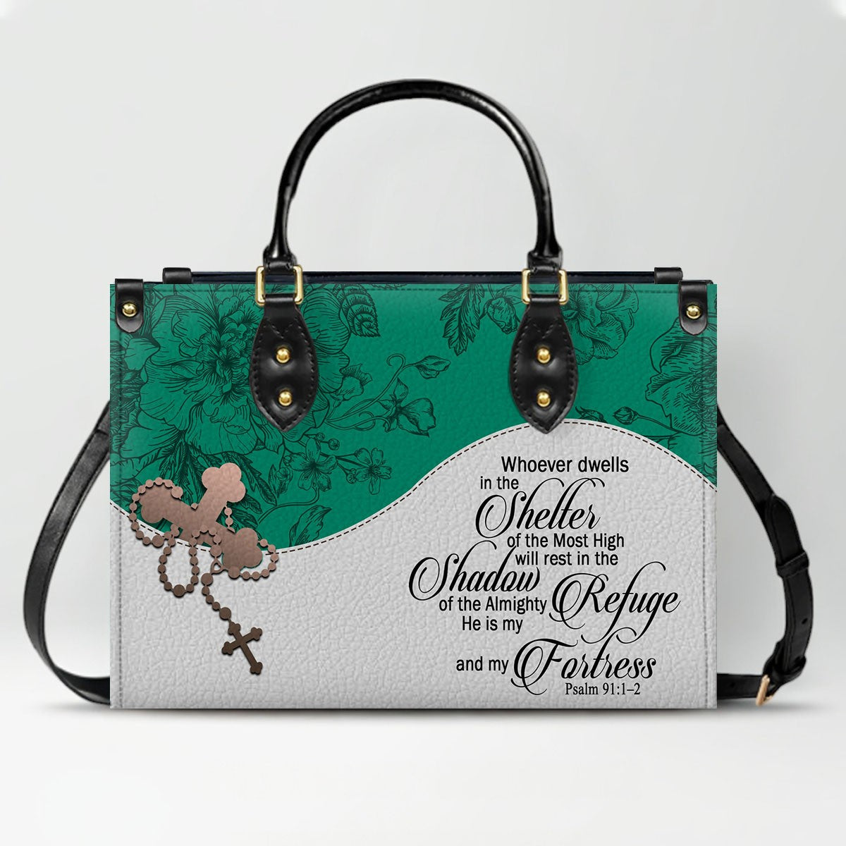 Custom Christian Leather Handbag – Personalized Name, Color & Bible Verse | CHRISTIANARTBAG