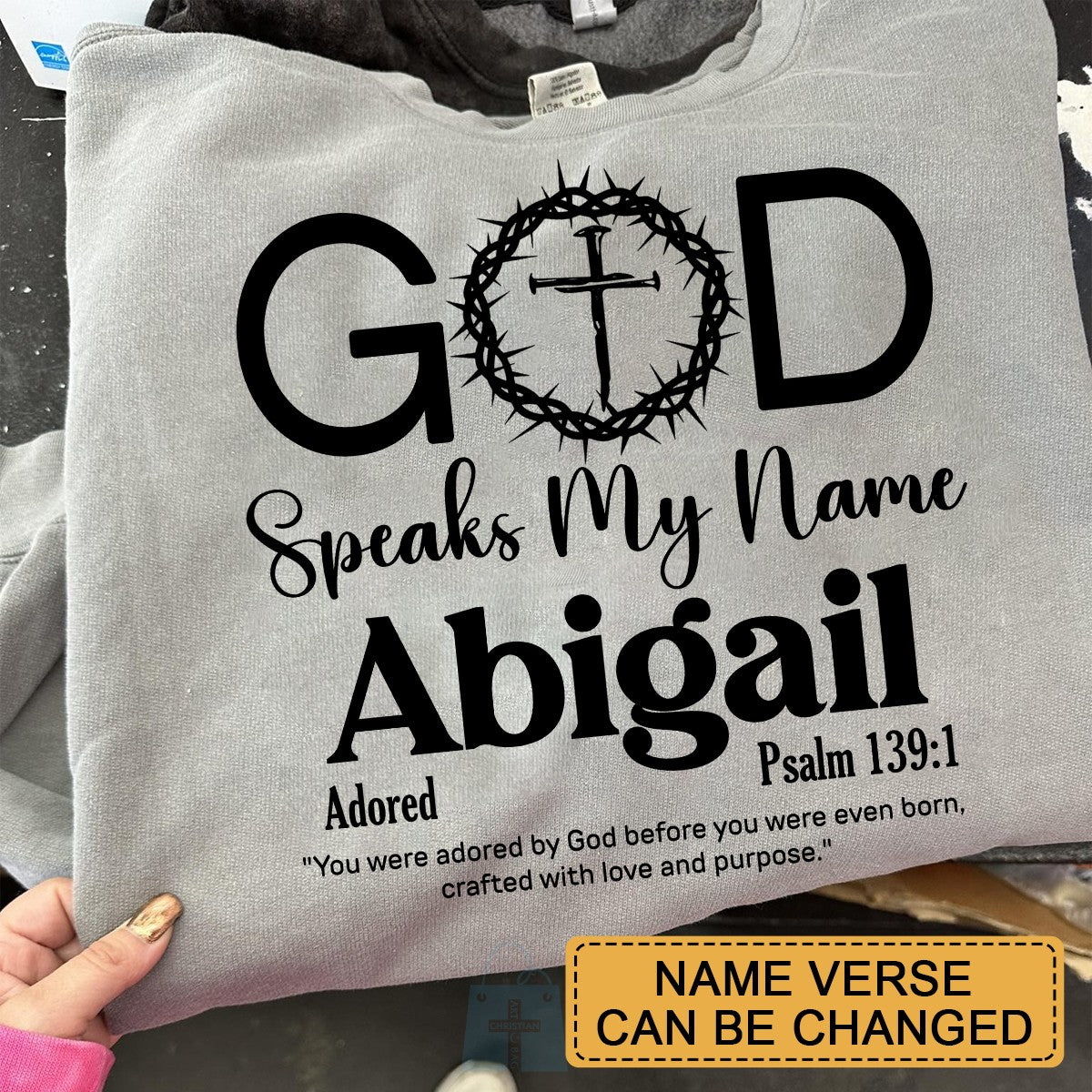 Personalized Christian T-Shirt – God Speaks My Name with Bible Verse – Custom Name & Scripture Faith Shirt – Gift for Women of Faith