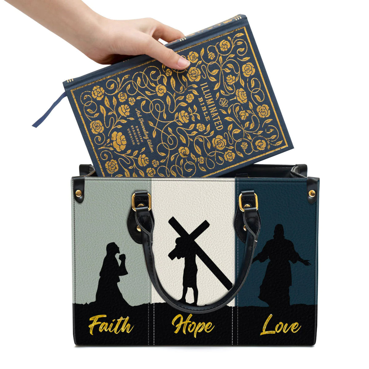 Christianartbag Handbag, Faith Hope Love, Personalized Gifts, Gifts for Women, Christmas Gift. - Christian Art Bag