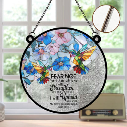 Personalized Christian Suncatcher – Acrylic & Wood Window Hanging Ornament with Bible Verse | CHRISTIANARTBAG