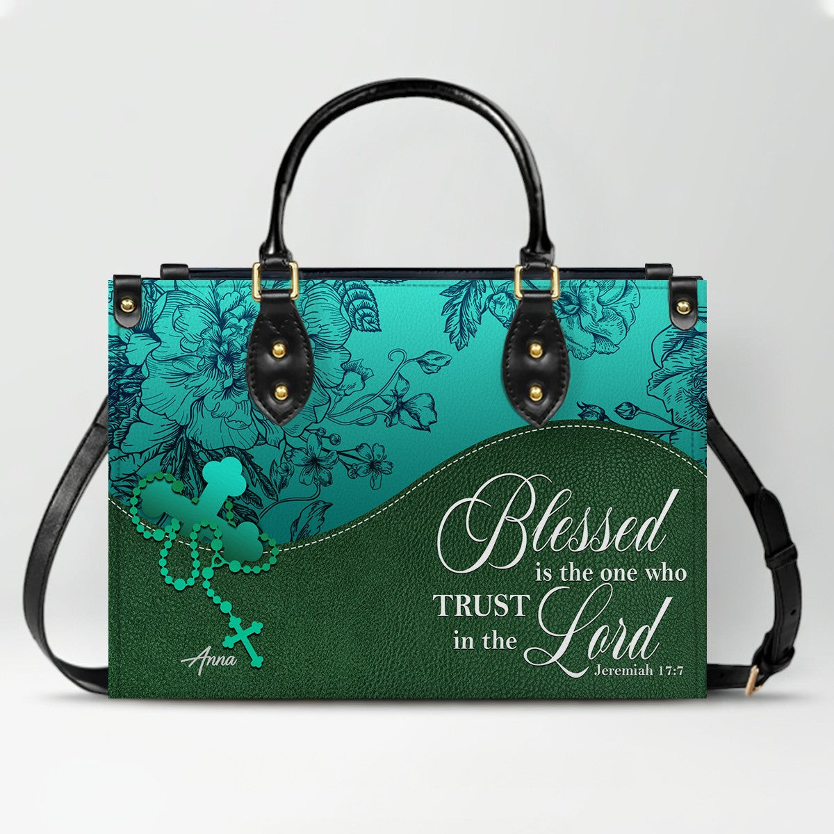 Custom Bible Verse Leather Handbag for Women – Personalized Christian Purse with Name & Scripture – CHRISTIANARTBAG