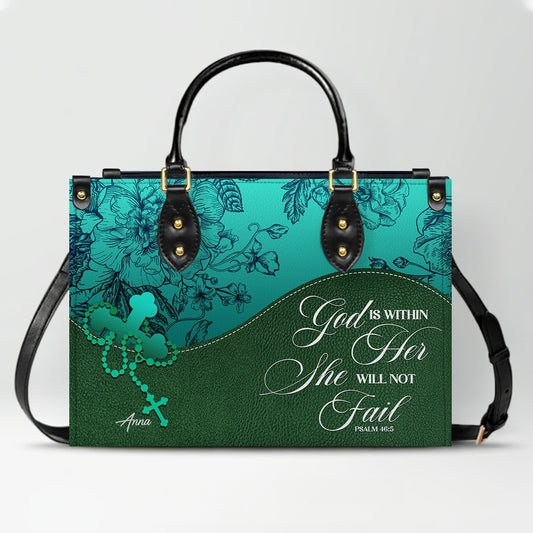 Custom Bible Verse Leather Handbag for Women – Personalized Christian Purse with Name & Scripture – CHRISTIANARTBAG