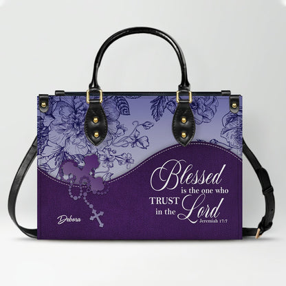 Personalized Christian Leather Handbag and Long Wallet Set – Custom Name, Faith-Inspired Gift for Women