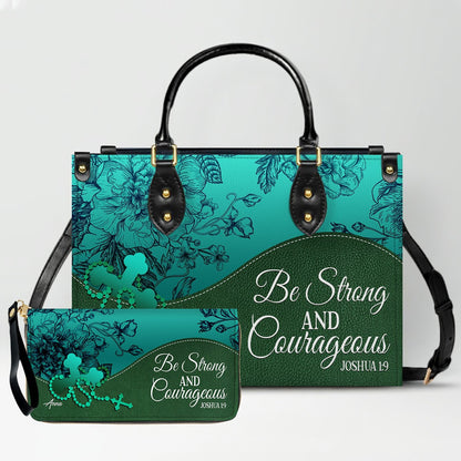 Personalized Leather Handbag Set – Custom Name Christian Purse with Bible Verse | CHRISTIANARTBAG Faith Gift for Women