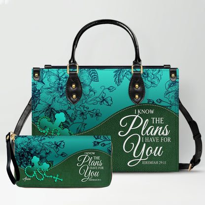 Personalized Leather Handbag Set – Custom Name Christian Purse with Bible Verse | CHRISTIANARTBAG Faith Gift for Women