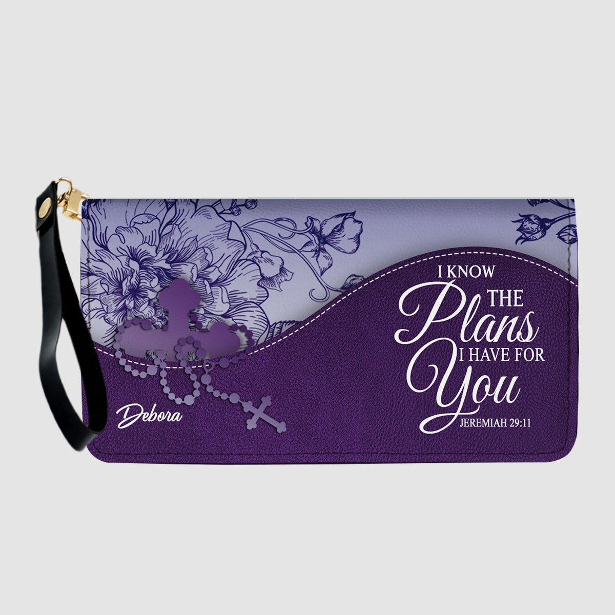 Personalized Christian Leather Handbag and Long Wallet Set – Custom Name, Faith-Inspired Gift for Women