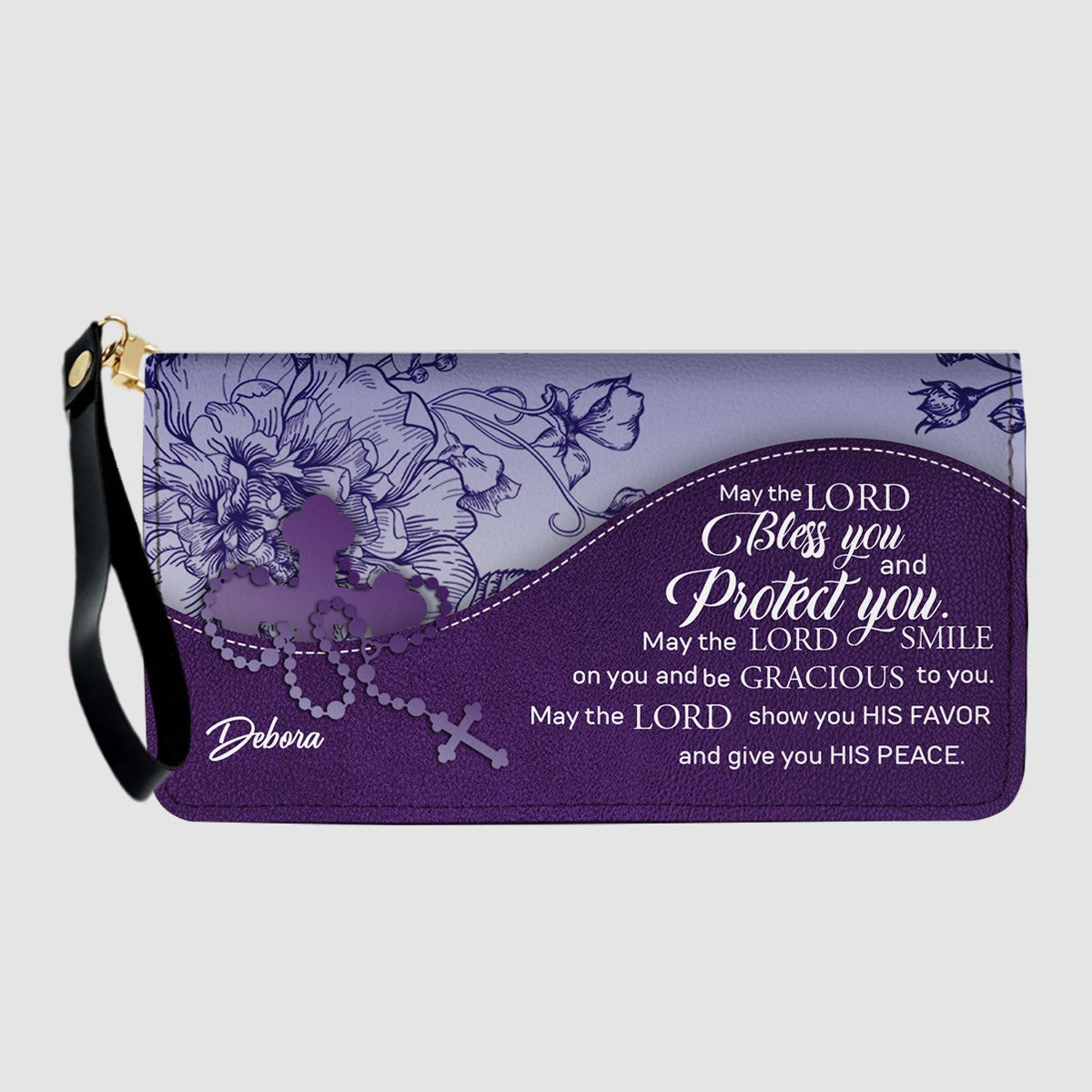 Personalized Christian Leather Handbag and Long Wallet Set – Custom Name, Faith-Inspired Gift for Women