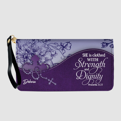 Personalized Christian Leather Handbag and Long Wallet Set – Custom Name, Faith-Inspired Gift for Women