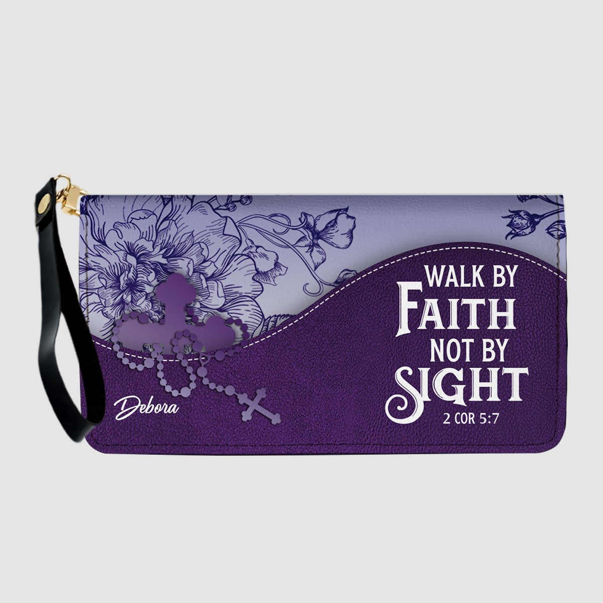 Personalized Christian Leather Handbag and Long Wallet Set – Custom Name, Faith-Inspired Gift for Women