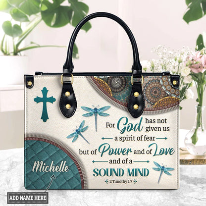 Christianart Designer Handbags, For God Has Not Given Us A Spirit Of Fear 2 Timothy 1 7 Dragonfly Mandala, Personalized Gifts, Gifts for Women. - Christian Art Bag