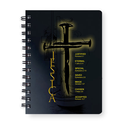 Christianart Strengthen Your Faith with the Personalized Leather Prayer Journal, Uncover the sacred meaning of your name, Personalized Leather Prayer Journal, Jesus Spiral Journal, CABJR01123124