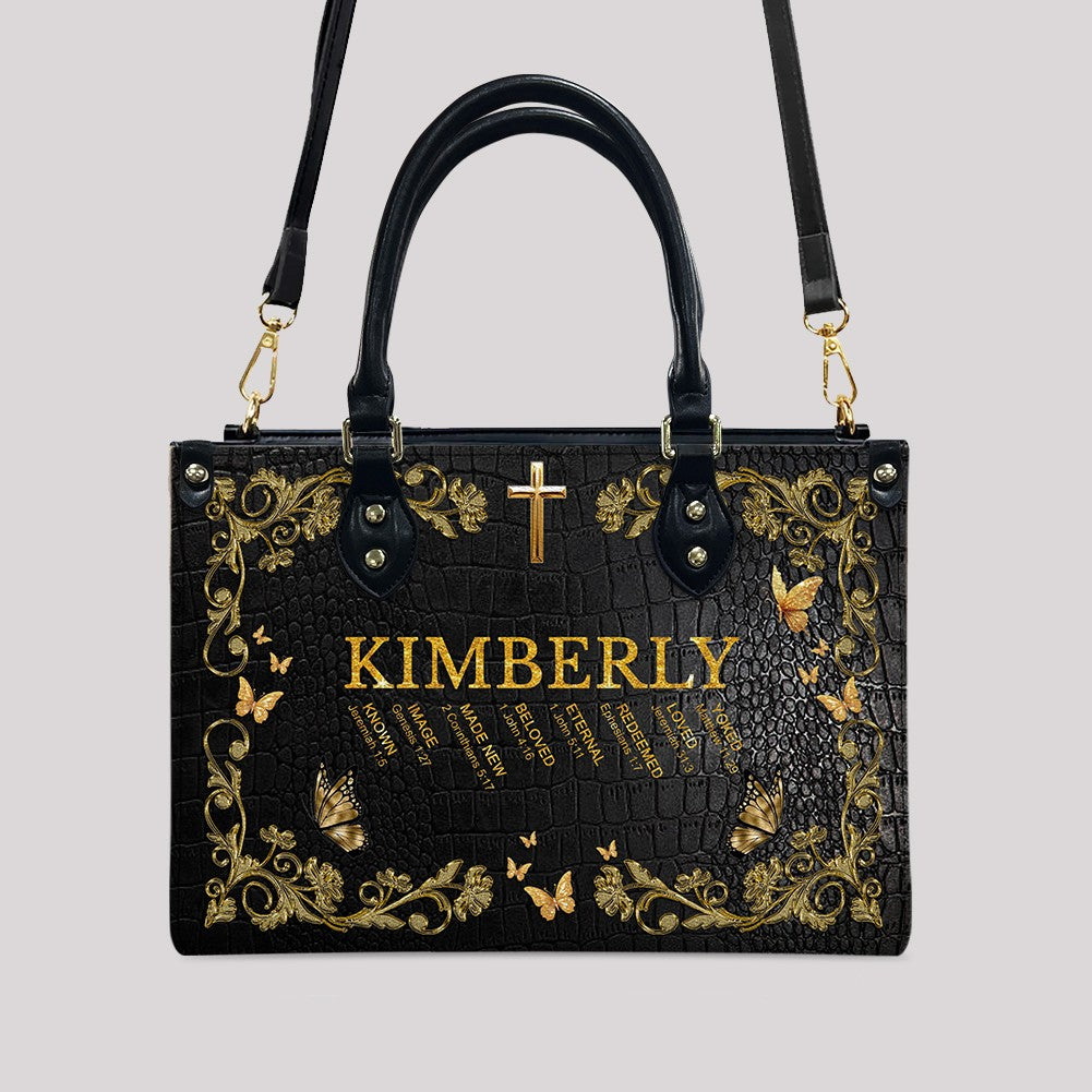 Custom Bible Verse & Name – Uncover the sacred meaning of your name | Personalized Leather Handbag