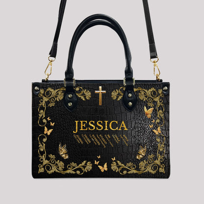 Personalized Leather Handbag for Teachers - Custom Name & Career Acrostic Alphabet Gift