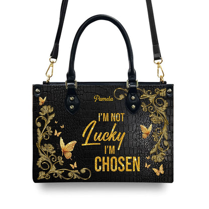 CHRISTIANARTBAG Handbags - Personalized Leather Handbag for Christian Women – “I’m not lucky — I’m CHOSEN.”