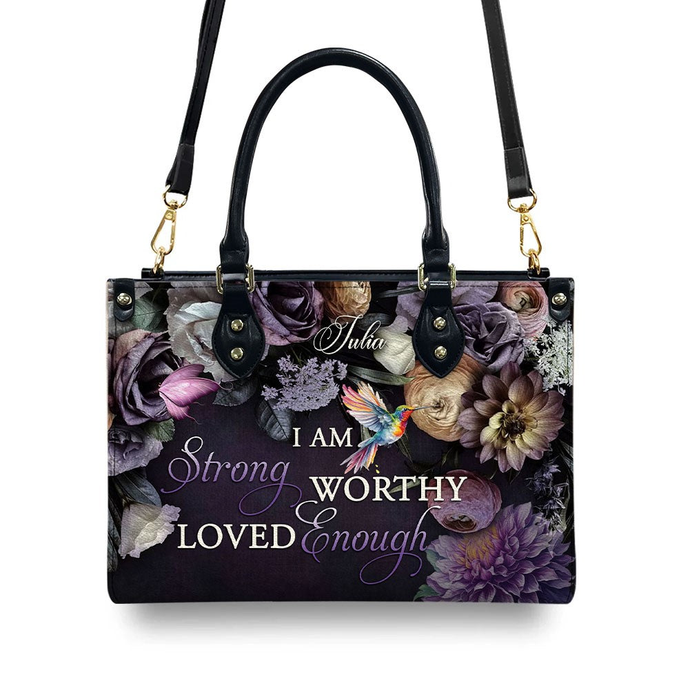 Customizable Leather Tote with Floral Design - 'Your Name' Personalized Bag by CHRISTIANARTBAG CABLTHB01150424.