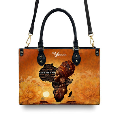 Customizable Afrocentric Leather Tote Bag - Personalized Elegant Designer Handbag by CHRISTIANARTBAG CABLTHB01130424.