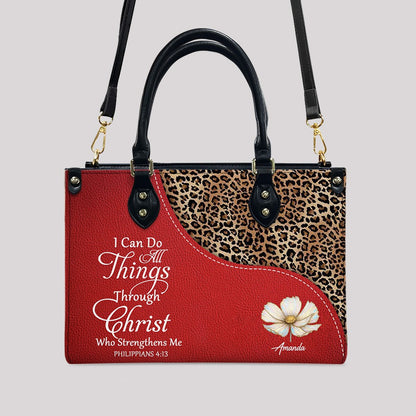 Personalized Christian Leather Handbag with Bible Verses – Faith Tote Purse for Women | CHRISTIANARTBAG