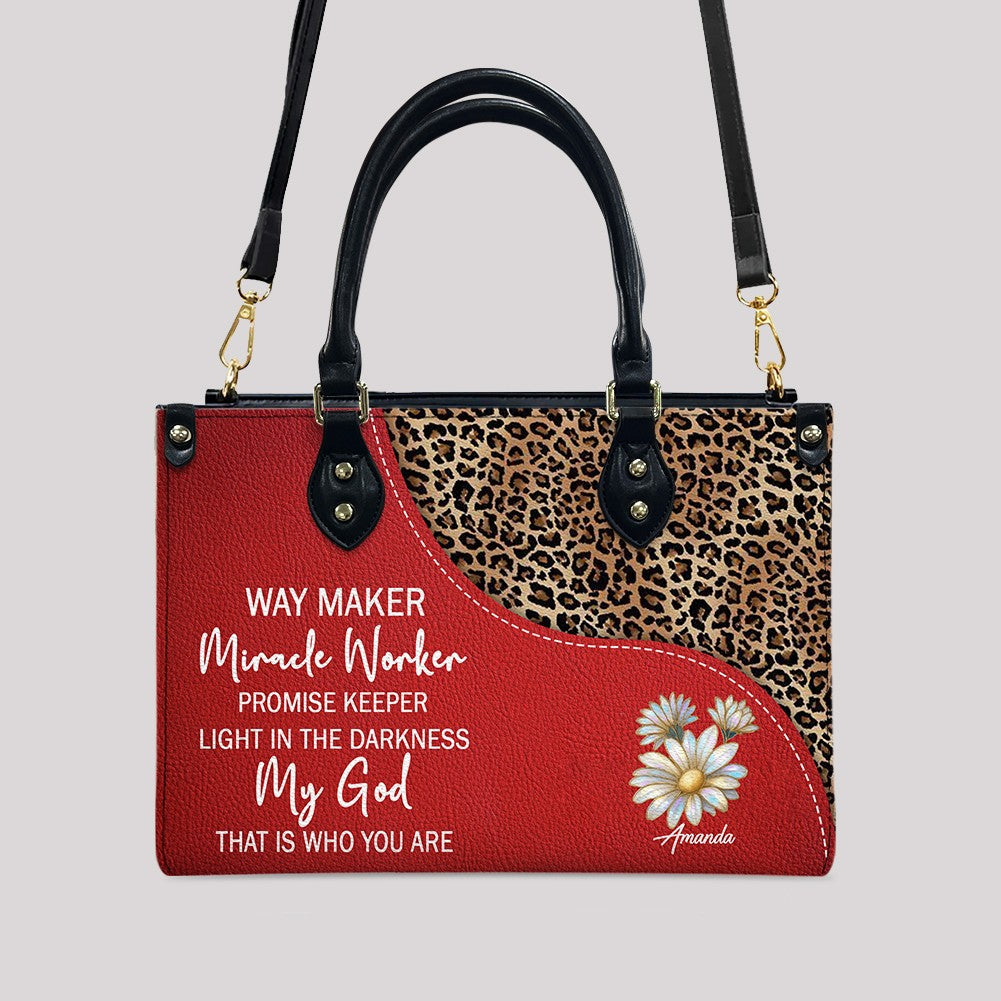Personalized Christian Leather Handbag with Bible Verses – Faith Tote Purse for Women | CHRISTIANARTBAG