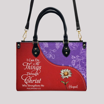 Personalized Leather Handbag with Bible Verses – Christian Tote Purse for Women | CHRISTIANARTBAG